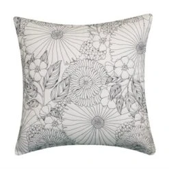 18" X 18" Fine Line Embroidered Floral Decorative Patio Throw Pillow - Edie@Home -Throw Pillows Discount GUEST 02dbf417 35a2 4b0a 9a84 2e0f4633dbd6
