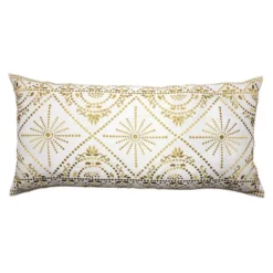 30"x15" Edie@Home Embroidered Tile Oblong Indoor Outdoor Throw Pillow -Throw Pillows Discount GUEST 0cda4f2c f874 4110 839c 08b6fbdcb244