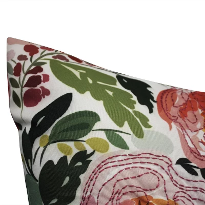 20" X 20" Pretty Peonies Floral Decorative Patio Throw Pillow - Edie@Home 5 20" X 20" Pretty Peonies Floral Decorative Patio Throw Pillow - Edie@Home - Image 3