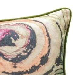 12"x24" Oversized Watercolor Peacock Feather Print Faux Linen Front With Velvet Back And Welt Lumbar Throw Pillow Beige - Edie@Home -Throw Pillows Discount GUEST 16510c1f ca1a 4161 8ee4 9e5db088693b