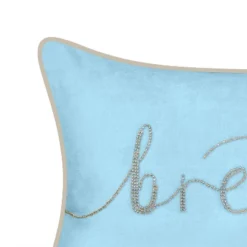 12"x20" Oversize Celebrations 'Breathe' Velvet Embroidered Lumbar Throw Pillow Mist/Gray - Edie@Home -Throw Pillows Discount GUEST 1c4c864d 0c90 4d84 adaf ba8f5e81eae4