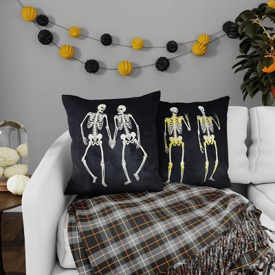 18"x18" Polly Fill Gentleman Skeletons Square Throw Pillow Black - Edie@Home 7 18"x18" Polly Fill Gentleman Skeletons Square Throw Pillow Black - Edie@Home - Image 5