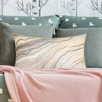 13"x20" Oversize Corded Marble Lumbar Throw Pillow Beige - Edie@Home 8 13"x20" Oversize Corded Marble Lumbar Throw Pillow Beige - Edie@Home - Image 6