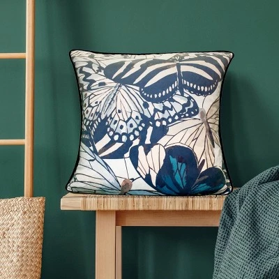 20"x20" Oversize Velvet Bold Butterfly Print Square Throw Pillow - Edie@Home 8 20"x20" Oversize Velvet Bold Butterfly Print Square Throw Pillow - Edie@Home - Image 6