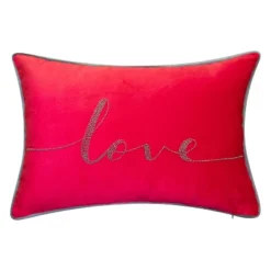 12"x18" Poly-Filled Beaded 'Love' Luxe Velvet Lumbar Throw Pillow - Edie@Home -Throw Pillows Discount GUEST 3503315c fc29 49e9 99c9 de33e126d877