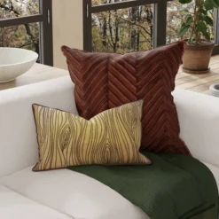 14"x21" Oversized Embroidered Wood Grain Lumbar Throw Pillow Cover - Edie@Home 14 14"x21" Oversized Embroidered Wood Grain Lumbar Throw Pillow Cover - Edie@Home -Throw Pillows Discount GUEST 42d9492b 7c62 48b1 b60b ba9839f3e58c