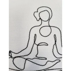 12"x12" 'Namaste' Velvet Square Throw Pillow Gray - Edie@Home