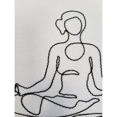 12"x12" 'Namaste' Velvet Square Throw Pillow Gray - Edie@Home 2 12"x12" 'Namaste' Velvet Square Throw Pillow Gray - Edie@Home