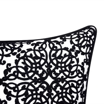Embroidered Lacework With Piping Indoor/Outdoor Throw Pillow - Edie@Home 5 Embroidered Lacework With Piping Indoor/Outdoor Throw Pillow - Edie@Home - Image 3