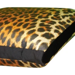 18"x18" Jazzy Leopard Square Throw Pillow - Edie@Home: Luxury Glam Velvet, Indoor Decorative, Zippered