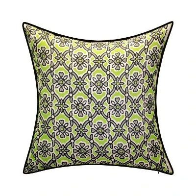18"x18" Antique Tile Print Reversible Square Throw Pillow - Edie@Home 8 18"x18" Antique Tile Print Reversible Square Throw Pillow - Edie@Home - Image 6