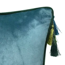 18"x18" Velvet Reversible Tassel Square Throw Pillow - Edie@Home -Throw Pillows Discount GUEST 48aa3523 e649 4d3d 9a67 d6a6144b7c24