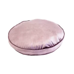 17" Panne Velvet Round Throw Pillow Pink - Edie@Home: Luxury Indoor Decor, Glam Style, Zippered, Polyester Fill