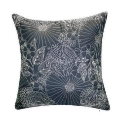 Embroidered Fine Line Floral With Welt Indoor/Outdoor Throw Pillow - Edie@Home -Throw Pillows Discount GUEST 49f87ff0 8419 4751 83db 242f895851c1