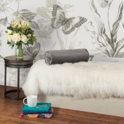 7"x18" Luxe Velvet Neckroll Pillow With Piping And Button - Edie@Home -Throw Pillows Discount GUEST 4fcab4b5 981b 492f aae2 74d27fb517a1