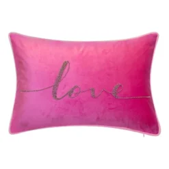 12"x18" Poly-Filled Beaded 'Love' Luxe Velvet Lumbar Throw Pillow - Edie@Home -Throw Pillows Discount GUEST 59459db9 0a3e 4219 81ec 9ab6f5fe74fa