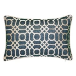 Embroidered Geometric Raffia Rectangular Indoor/Outdoor Throw Pillow - Edie@Home -Throw Pillows Discount GUEST 5c853a52 ce50 4f46 8397 251f0b1fb218