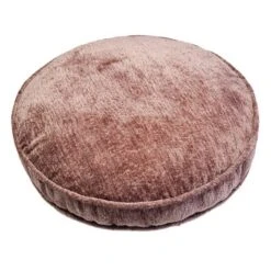Edie@Home 16" Delmonico Chenille Round Throw Pillow Blush: Textured, Soft, Indoor Decor, Sewn Closure