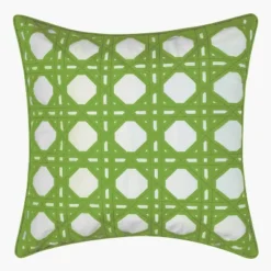 Embroidered Geometric Rattan Indoor/Outdoor Throw Pillow - Edie@Home -Throw Pillows Discount GUEST 61e34841 e6b3 4779 afa2 686cd0fdae65