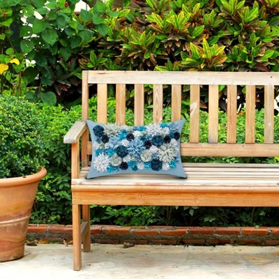 Embroidered Floral Bouquet Rectangular Indoor/Outdoor Throw Pillow - Edie@Home 5 Embroidered Floral Bouquet Rectangular Indoor/Outdoor Throw Pillow - Edie@Home - Image 3