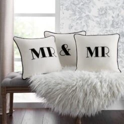 Embroidered "&" Square Throw Pillow Cream - Edie@Home -Throw Pillows Discount GUEST 71b3cec9 266d 4de0 8a7b 130eaf1aea8f