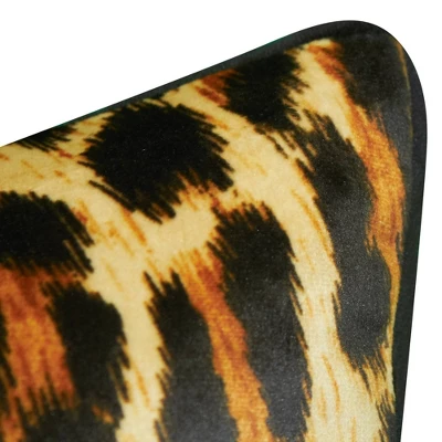 18"x18" Jazzy Leopard Square Throw Pillow - Edie@Home: Luxury Glam Velvet, Indoor Decorative, Zippered 5 18"x18" Jazzy Leopard Square Throw Pillow - Edie@Home: Luxury Glam Velvet, Indoor Decorative, Zippered - Image 3
