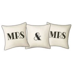 Embroidered "&" Square Throw Pillow Cream - Edie@Home -Throw Pillows Discount GUEST 7a1759d9 6e96 4e50 9fe2 45c9211a591b
