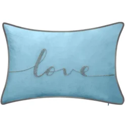 12"x18" Poly-Filled Beaded 'Love' Luxe Velvet Lumbar Throw Pillow - Edie@Home -Throw Pillows Discount GUEST 8e8dbb04 dd30 4af3 a6f2 6c6b5f457fce
