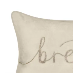 12"x20" Oversize Celebrations 'Breathe' Velvet Embroidered Lumbar Throw Pillow Sand/Taupe - Edie@Home -Throw Pillows Discount GUEST 95669145 effd 4e7c 8638 37d1bce7fba3