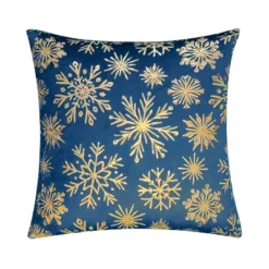 18"x18" Snowflakes Velvet Foil Printed Holiday Square Throw Pillow - Edie@Home -Throw Pillows Discount GUEST 96d3d13f e2d6 49d8 ba18 a0dddfa1b3ed