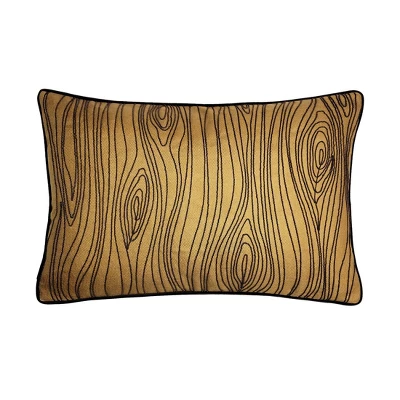 14"x21" Oversized Embroidered Wood Grain Lumbar Throw Pillow Cover - Edie@Home 8 14"x21" Oversized Embroidered Wood Grain Lumbar Throw Pillow Cover - Edie@Home - Image 6