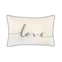 12"x18" Poly-Filled Beaded 'Love' Luxe Velvet Lumbar Throw Pillow - Edie@Home -Throw Pillows Discount GUEST a0f044e2 b7ad 4bb5 90ea e475bb608330