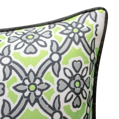 18"x18" Antique Tile Print Reversible Square Throw Pillow - Edie@Home 5 18"x18" Antique Tile Print Reversible Square Throw Pillow - Edie@Home - Image 3