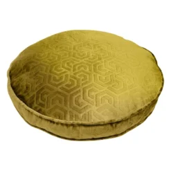 17" Embossed Hexagon Velvet Round Throw Pillow - Edie@Home