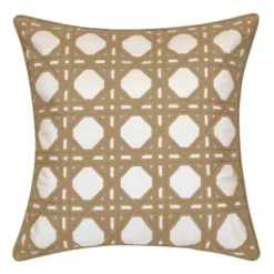 Embroidered Geometric Rattan Indoor/Outdoor Throw Pillow - Edie@Home -Throw Pillows Discount GUEST b8de6d8c 8dd9 420c 8c29 a2811eba5337