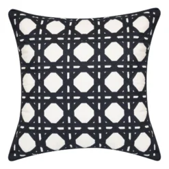 Embroidered Geometric Rattan Indoor/Outdoor Throw Pillow - Edie@Home -Throw Pillows Discount GUEST c427a697 bf0d 4a4b 9d3a 65167df3cdcf