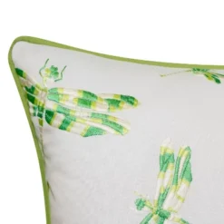 Embroidered Dragonflies Rectangular Indoor/Outdoor Throw Pillow Leaf Green/White - Edie@Home -Throw Pillows Discount GUEST c702cca5 08b1 476b 8e5e 3ac71ddd8c84