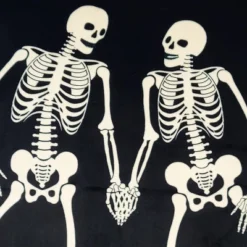 18"x18" Polly Fill Gentleman Skeletons Square Throw Pillow Black - Edie@Home -Throw Pillows Discount GUEST ce87811b 7ef3 4765 a117 0a35e6d21c80