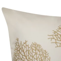 18" X 18" Embroidered Printed Coral Patio Throw Pillow - Edie@Home -Throw Pillows Discount GUEST e28a93ac 26bd 4c3f 89e1 19ce228b2322
