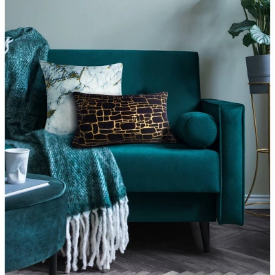 20"x20" Precious Metals Collection Printed Marble Square Pillow White - Edie@Home 4 20"x20" Precious Metals Collection Printed Marble Square Pillow White - Edie@Home - Image 2