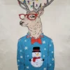 18"x18" Hipster Reindeer Embroidered Lights Square Throw Pillow - Edie@Home: Festive Decorative Cushion, Plush, Zippered -Throw Pillows Discount GUEST eb248d03 57c1 41bb 85c7 27b2a9542511
