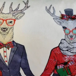 14"x26" Oversized 'Mr & Mrs. Reindeer' Christmas Lumbar Throw Pillow - Edie@Home -Throw Pillows Discount GUEST f1656fab 450b 4f6d 9526 60f9f01a2efc