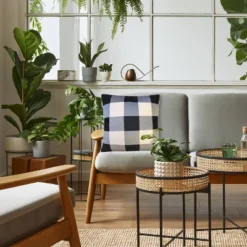 20"x20" Oversize Buffalo Check Color Blocked With Teddy Reverse Velvet Square Throw Pillow White/Black - Edie@Home -Throw Pillows Discount GUEST f9c08a10 8707 4cec 91af 9b0f9a0c3057